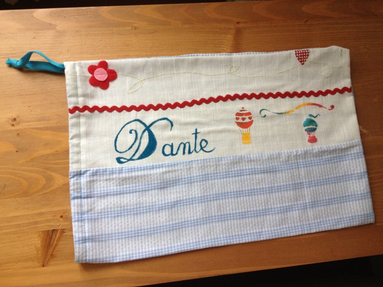 sacchetto stoffa per asilo