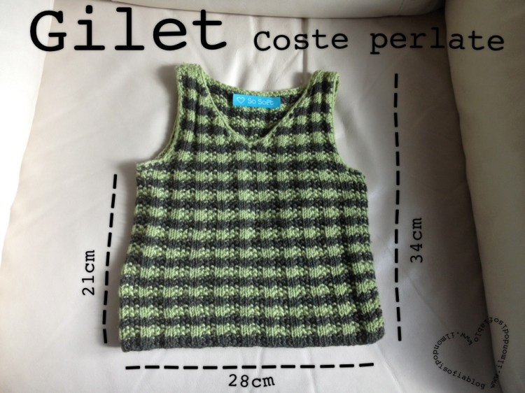 gilet a maglia coste perlate