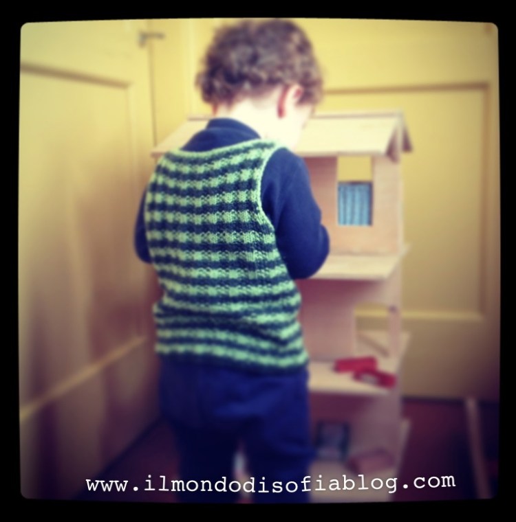 gilet a maglia coste perlate