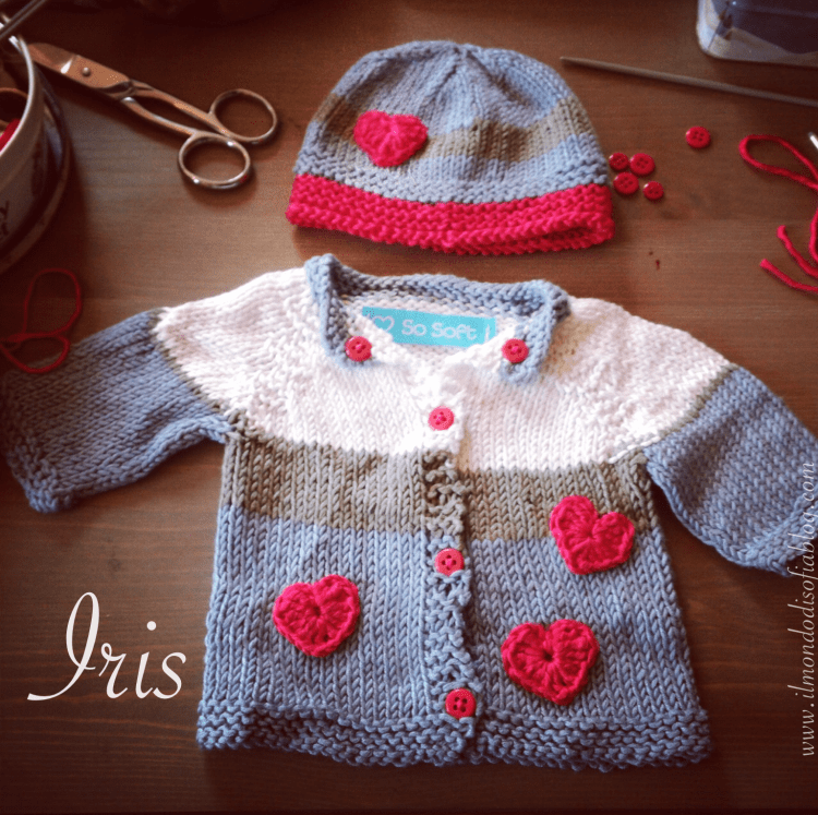 iris cappellino e golfino top down